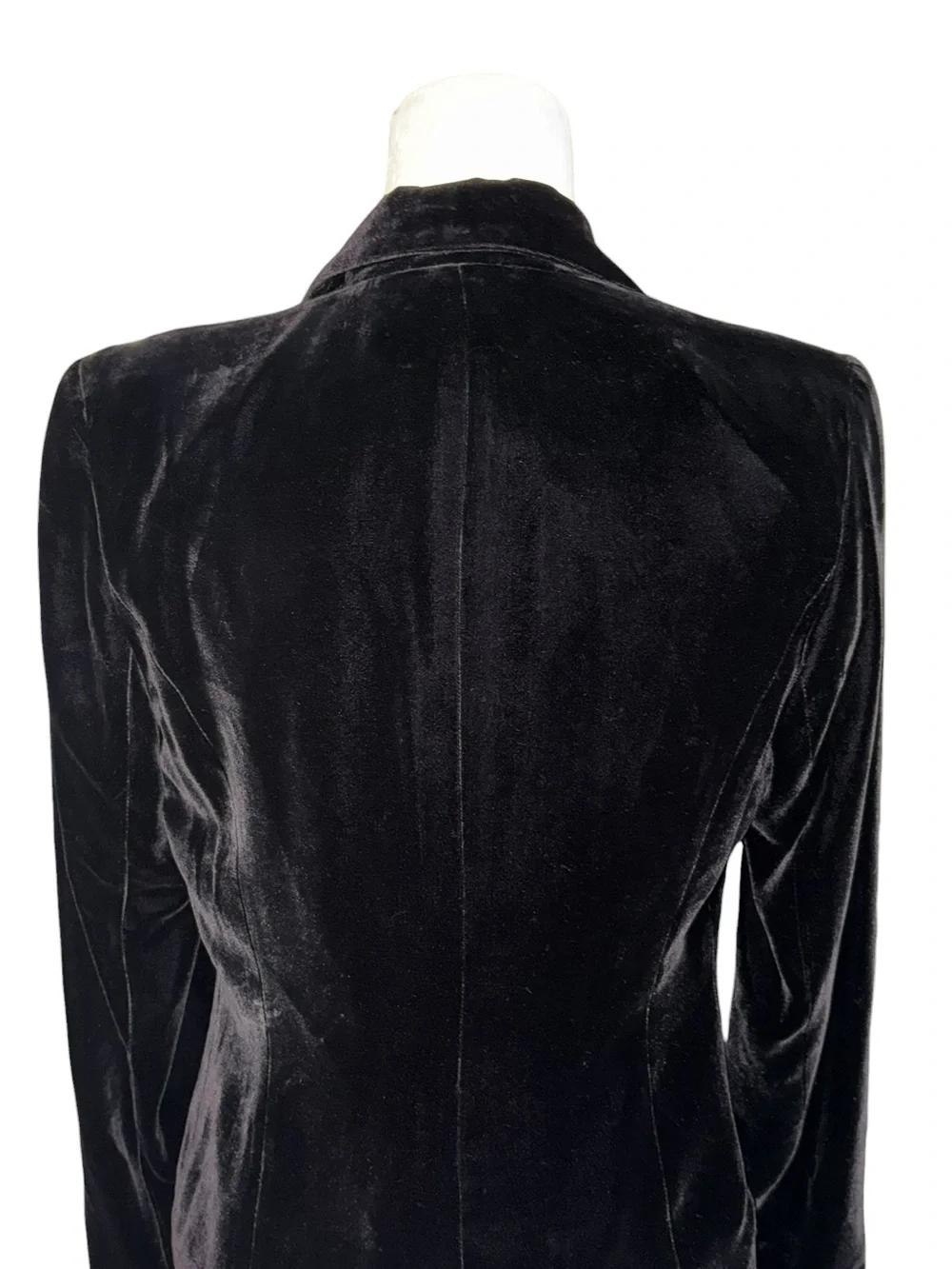 Ideology Black Silk Blend Velvet Blush Pink Bow Tie Y2K Blazer - 4